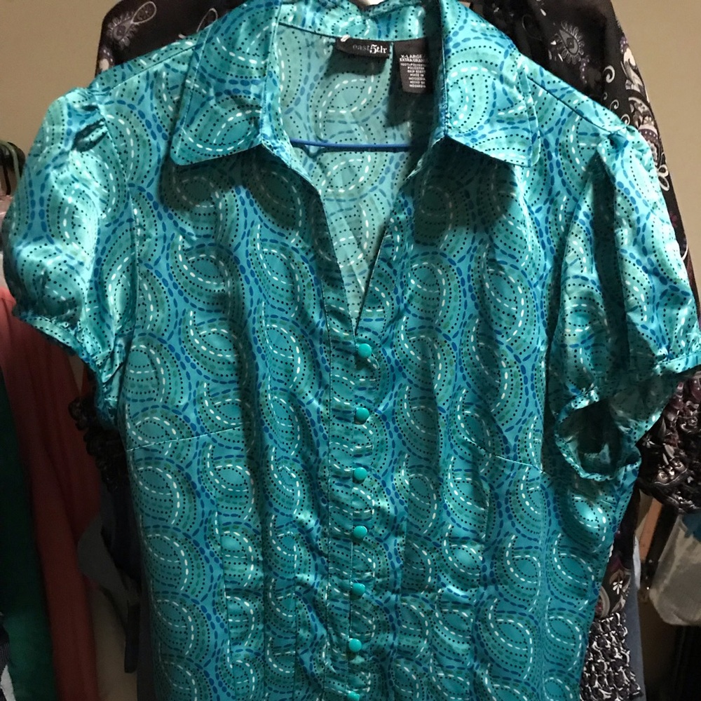 A Turquoise blouse